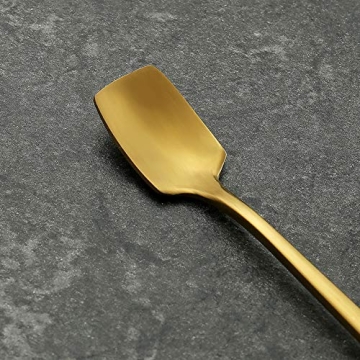 Gold Plated Stainless Steel Espresso Spoons Set of 8
