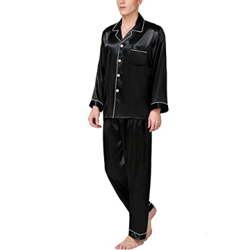 Luxury SWOMOG Men's Satin Pajamas Set for Comfort