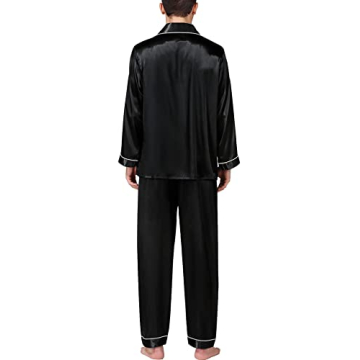 Luxury SWOMOG Men's Satin Pajamas Set for Comfort