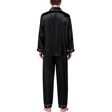 Luxury SWOMOG Men's Satin Pajamas Set for Comfort