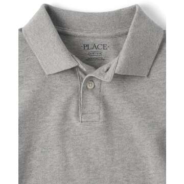 The Children's Place Boys Short Sleeve Pique Polo - Smoke, XS (4)