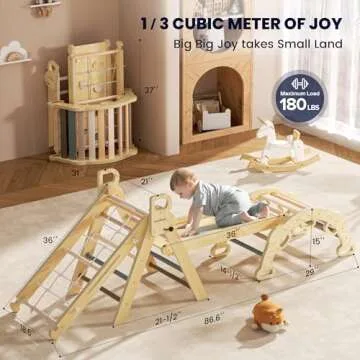 BlueWood 2025 8 in 1 Pikler Triangle Climbing Set Toddler Toys Indoor Baby Jungle Gym Climber Playground for Kids - Mauve Pink
