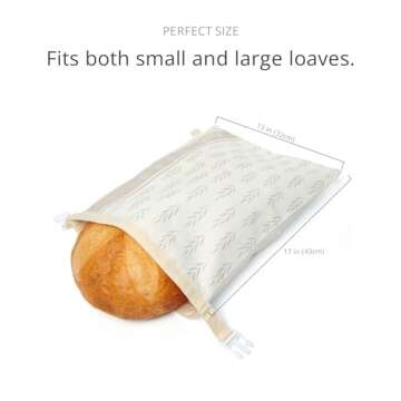Reusable Bread Bags for Homemade Bread (2 Pack) - Cotton Beeswax Bags for Bread, Sourdough Bread Bags, XL Beeswax Bread Bag, Beeswax Bread Bags for Homemade Bread Sourdough Storage Bag, Sourdough Bag