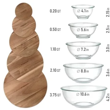 dokaworld Glass Mixing Bowls - Durable and Stackable Food Storage