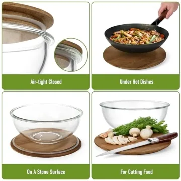 dokaworld Glass Mixing Bowls - Durable and Stackable Food Storage