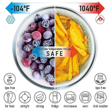 dokaworld Glass Mixing Bowls - Durable and Stackable Food Storage