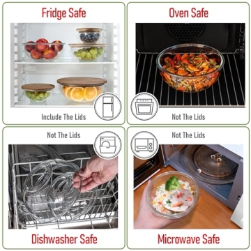 dokaworld Glass Mixing Bowls - Durable and Stackable Food Storage