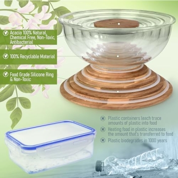 dokaworld Glass Mixing Bowls - Durable and Stackable Food Storage