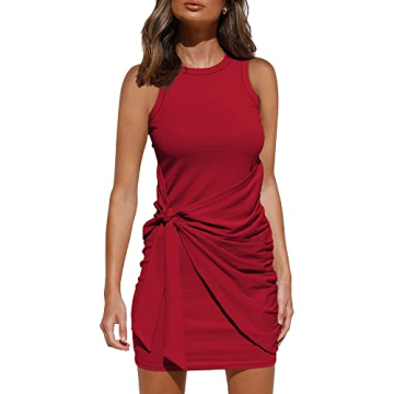 LILLUSORY Women Summer Tie Wrap Tank Short Mini Dresses for Chic Style