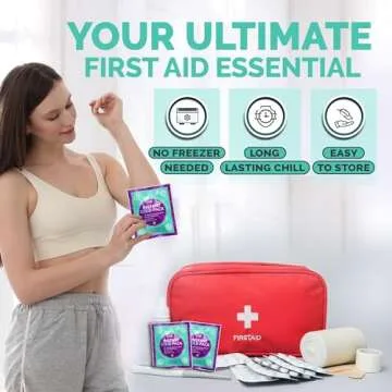 Instant Ice Cold Pack (6” x 5”) - 25 Packs Disposable Instant Ice Packs for Injuries | Cold Compress Ice Pack for Pain Relief, Swelling, First Aid, Toothache, & Outdoor Activities -Subscribe & Save