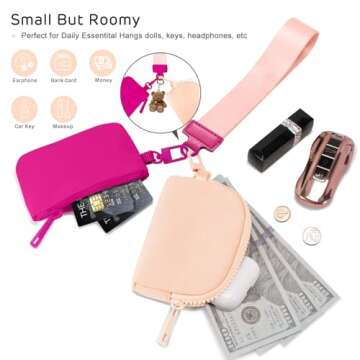 Viverte Mini Zip Around Wristlet Wallet for Teens and Adults