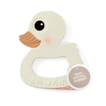 HEVEA Kawan Duck Teether - 100% Natural Rubber Baby Teething Toy - Eco-Friendly and Safe