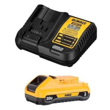 DEWALT 20V MAX Battery Pack with Charger, 3 Ah, Extra Long Run Time (DCB230C)