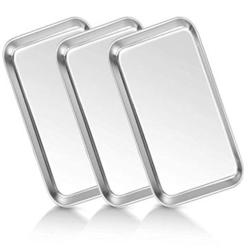 Medical Tray Stainless Steel (3 Pack), Dental Lab Instruments Surgical Metal Trays Bathroom Organize...