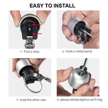 ROCKBROS Bike Bell Classic Bicycle for Ring with Loud Sound Bells Road Mountain Handlebars Adults Bl...