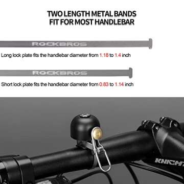 ROCKBROS Bike Bell Classic Bicycle for Ring with Loud Sound Bells Road Mountain Handlebars Adults Black