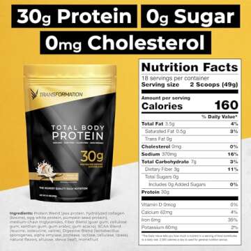 Transformation Protein Super Blend | Egg White, Collagen Peptides, and Plant Protein | 15 Billion CF...