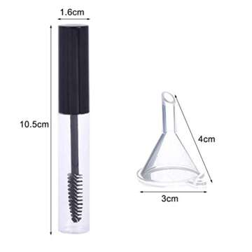 2Pcs 10ml Empty Mascara Tube with Eyelash Wand, Eyelash Cream Container Bottle with Funnels Transfer Pipettes