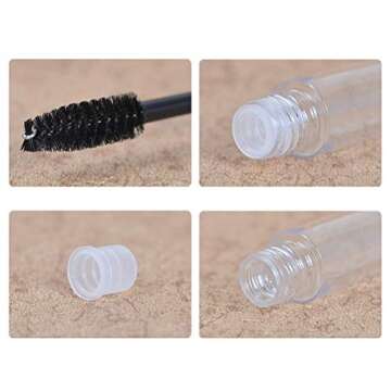 2Pcs 10ml Empty Mascara Tube with Eyelash Wand, Eyelash Cream Container Bottle with Funnels Transfer Pipettes