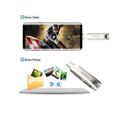 Flash Drive USB Type C Both 3.2 Tech - 2 in 1 Dual Drive Memory Stick High Speed OTG for Android Smartphone Computer, MacBook, Chromebook Pixel - 32GB