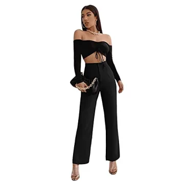 Elegant High Waist Solid Long Pants for Women