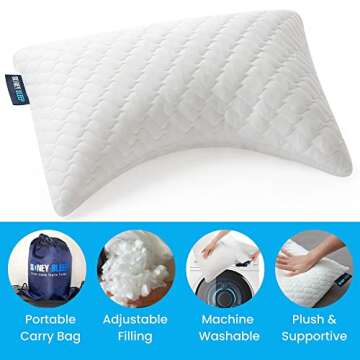 Sidney Sleep Mini Travel Size Neck Pillow - Knee Pillow - Back Lumbar Support - Curved Travel Pillow...