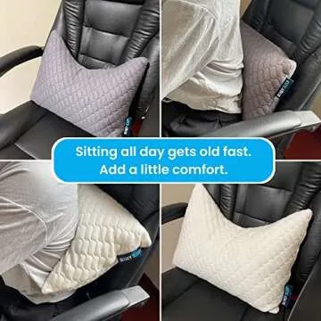 Sidney Sleep Mini Travel Size Neck Pillow - Knee Pillow - Back Lumbar Support - Curved Travel Pillow - 14 x 19 Inches - Adjustable Loft - Washable - Drawstring Backpack Included