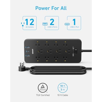 Anker Power Strip 12 Outlets USB Surge Protector