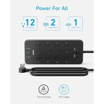 Anker Power Strip 12 Outlets USB Surge Protector