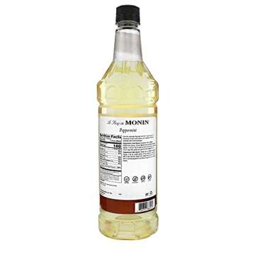 Monin - Peppermint Syrup, Cool Tingle of Candy Cane, Natural Flavors, Great for Cocoas, Mochas, Smoo...