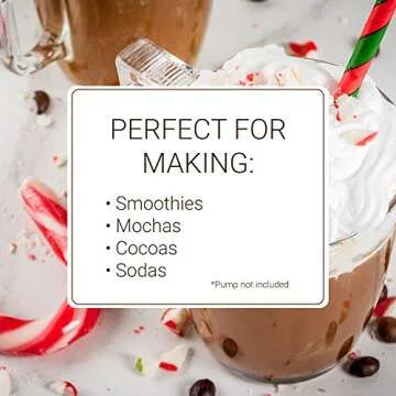 Monin - Peppermint Syrup, Cool Tingle of Candy Cane, Natural Flavors, Great for Cocoas, Mochas, Smoothies, and Sodas, Non-GMO, Gluten-Free (1 Liter)