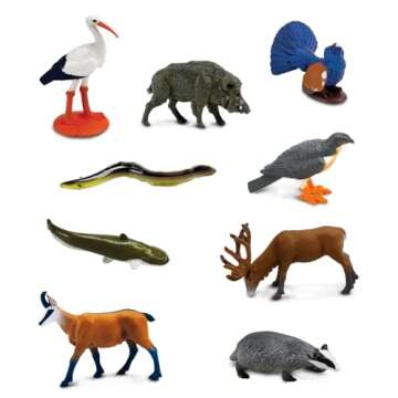 Safari Ltd. Set of 9 European Animal Toy Figures | TOOB Collection | Non-Toxic and BPA Free | Toy Animals | Suitable for Ages 3 and Up