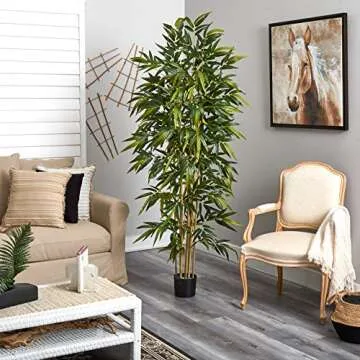 Nearly Natural 6FT Artificial Bamboo Tree for Home Decor