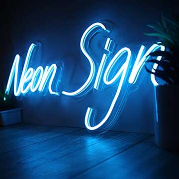 Personalized Neon Signs Wall Hanging Decor for Bedroom, Party, Business Logo Slogan, Wedding Event Handmade with Neon Flex Custom Neon Signs with Acrylic Support, Power Adapter and Dimmer (4 Letters)