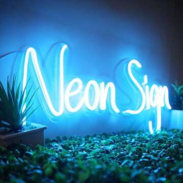 Personalized Neon Signs Wall Hanging Decor for Bedroom, Party, Business Logo Slogan, Wedding Event Handmade with Neon Flex Custom Neon Signs with Acrylic Support, Power Adapter and Dimmer (4 Letters)