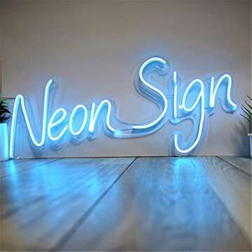 Personalized Neon Signs Wall Hanging Decor for Bedroom, Party, Business Logo Slogan, Wedding Event Handmade with Neon Flex Custom Neon Signs with Acrylic Support, Power Adapter and Dimmer (4 Letters)