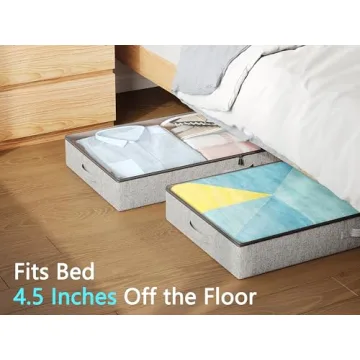 Durable Under Bed Storage Bins - 2 Pack, Low Profile