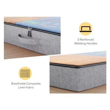 Durable Under Bed Storage Bins - 2 Pack, Low Profile