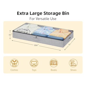 Durable Under Bed Storage Bins - 2 Pack, Low Profile