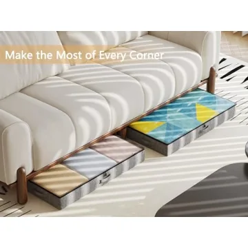 Durable Under Bed Storage Bins - 2 Pack, Low Profile