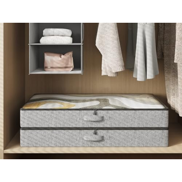 Durable Under Bed Storage Bins - 2 Pack, Low Profile