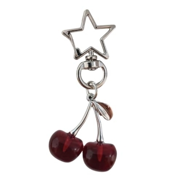 AYYSHULAN Cute Cherry Keychain Bag Charms Star Keyring Sweet Aesthetic Y2K Accessory Kawaii Purse fo...
