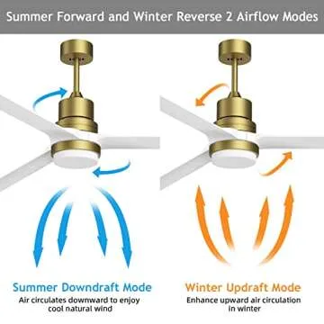 Biukis Modern Ceiling Fan with LED Light & Remote Control