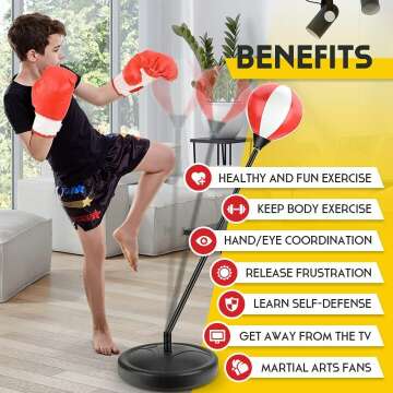 Officygnet Kids Punching Bag Set for Ages 5-10
