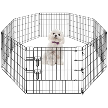 Pet Dog Playpen Foldable Puppy Exercise Pen Metal Portable Yard Fence for Small Dog & Travel Camping...