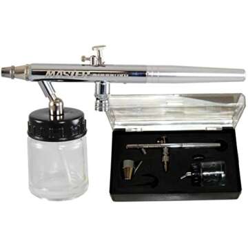 Master Airbrush Cake Decorating Airbrushing System Kit with a Siphon Feed Airbrush, Set of 12 Chefma...