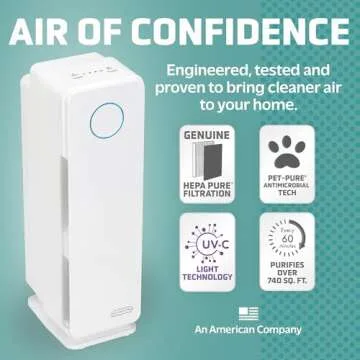 GermGuardian Air Purifier for Homes with Pets, H13 Pet HEPA Filter, Removes Pet Dander, Dust, Allerg...