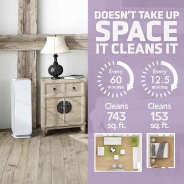GermGuardian Air Purifier for Homes with Pets, H13 Pet HEPA Filter, Removes Pet Dander, Dust, Allergens, Smoke, Pollen, Odors, Mold, UV-C Light Helps Reduce Germs, 22 Inch, White, AC4300WPT