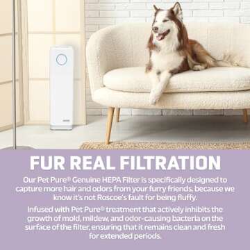 GermGuardian Air Purifier for Homes with Pets, H13 Pet HEPA Filter, Removes Pet Dander, Dust, Allergens, Smoke, Pollen, Odors, Mold, UV-C Light Helps Reduce Germs, 22 Inch, White, AC4300WPT