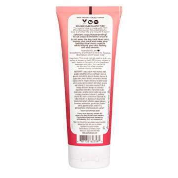 Pacifica Strawberry Peach Body Scrub, Gently Exfoliates & Polishes Dead Skin, For All Skin Types, Ve...